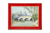 Eighteen Parisian Street Scene Paintings