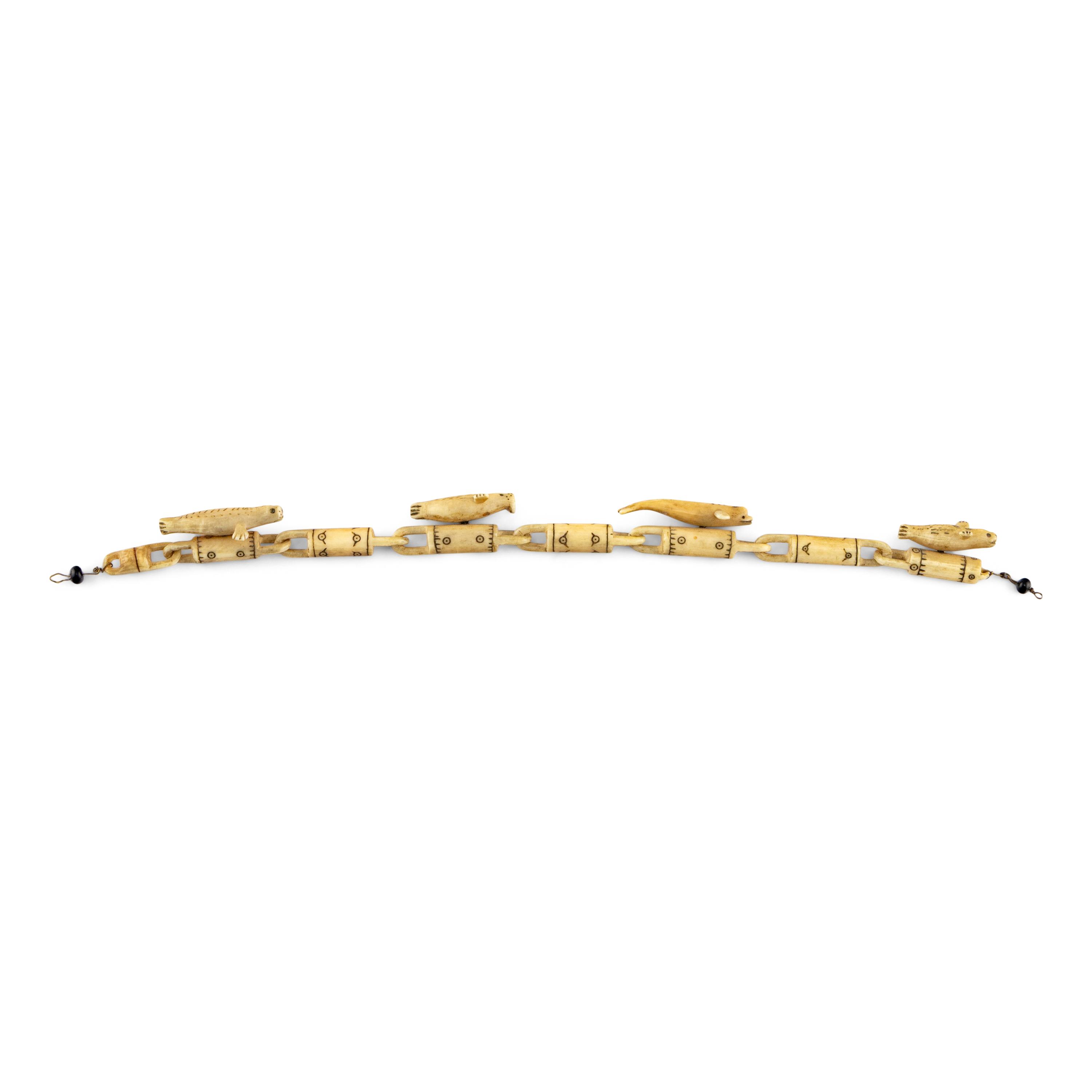 Inupiat Carved Bone Link Bracelet