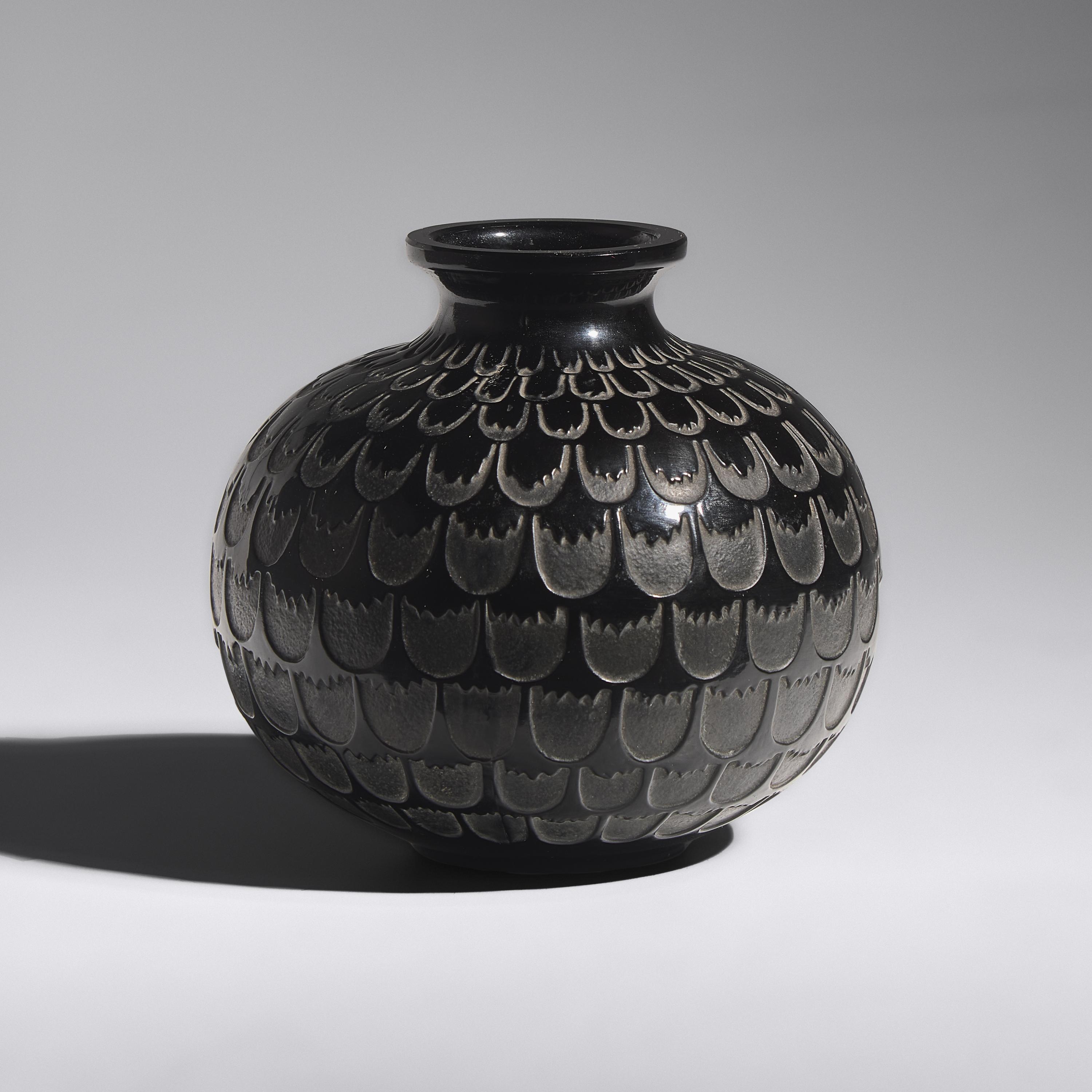 René Lalique (French, 1860–1945) — Grenade Vase, model 1045, c. 1930