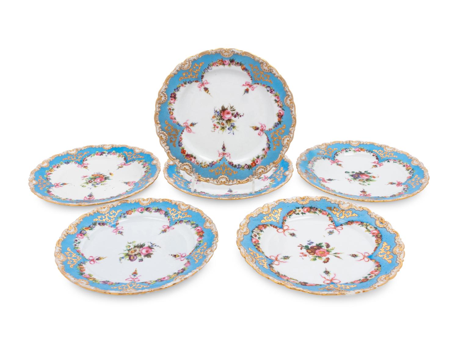 A Group of French Porcelain Dessert Service Articles