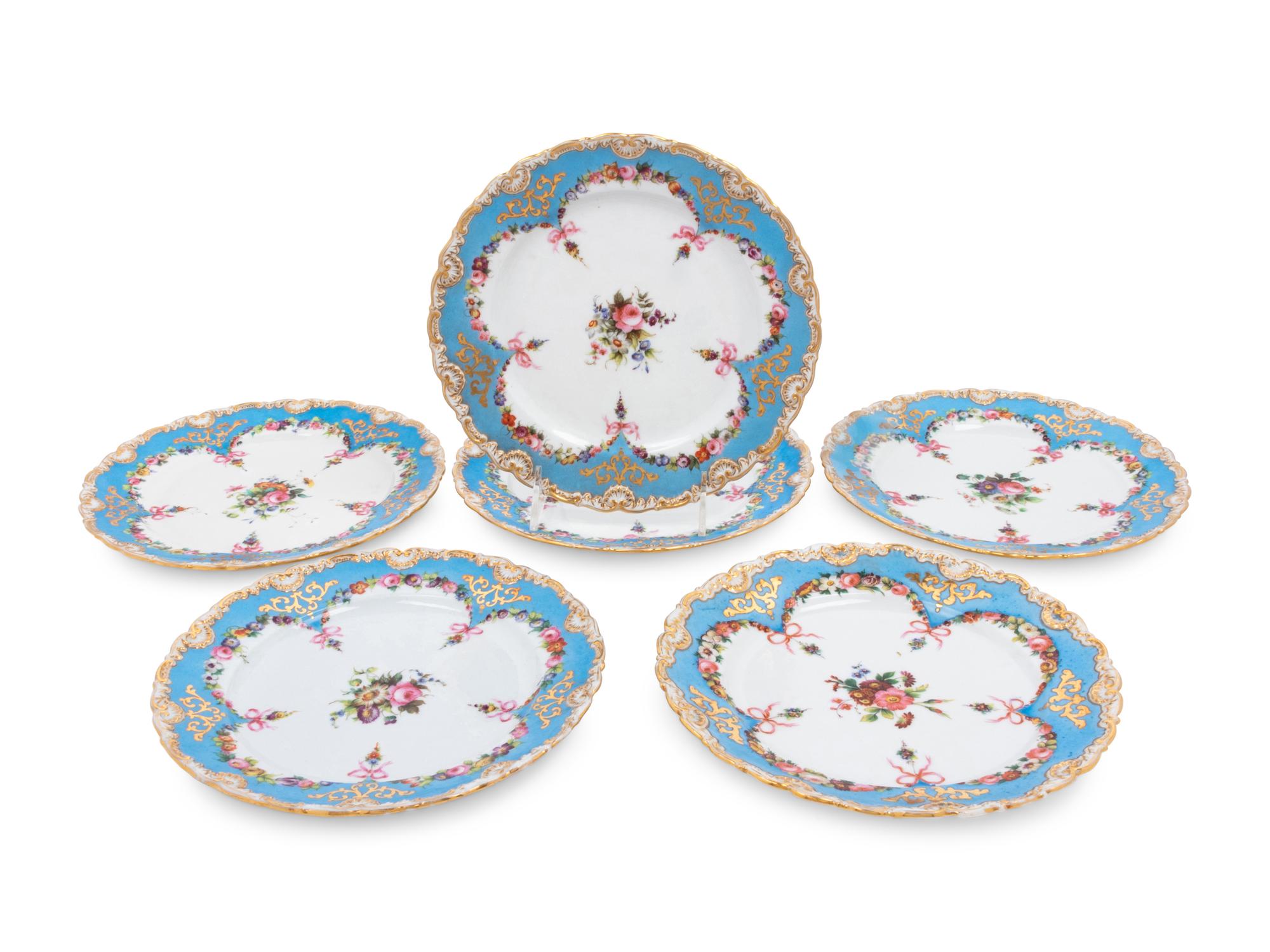A Group of French Porcelain Dessert Service Articles
