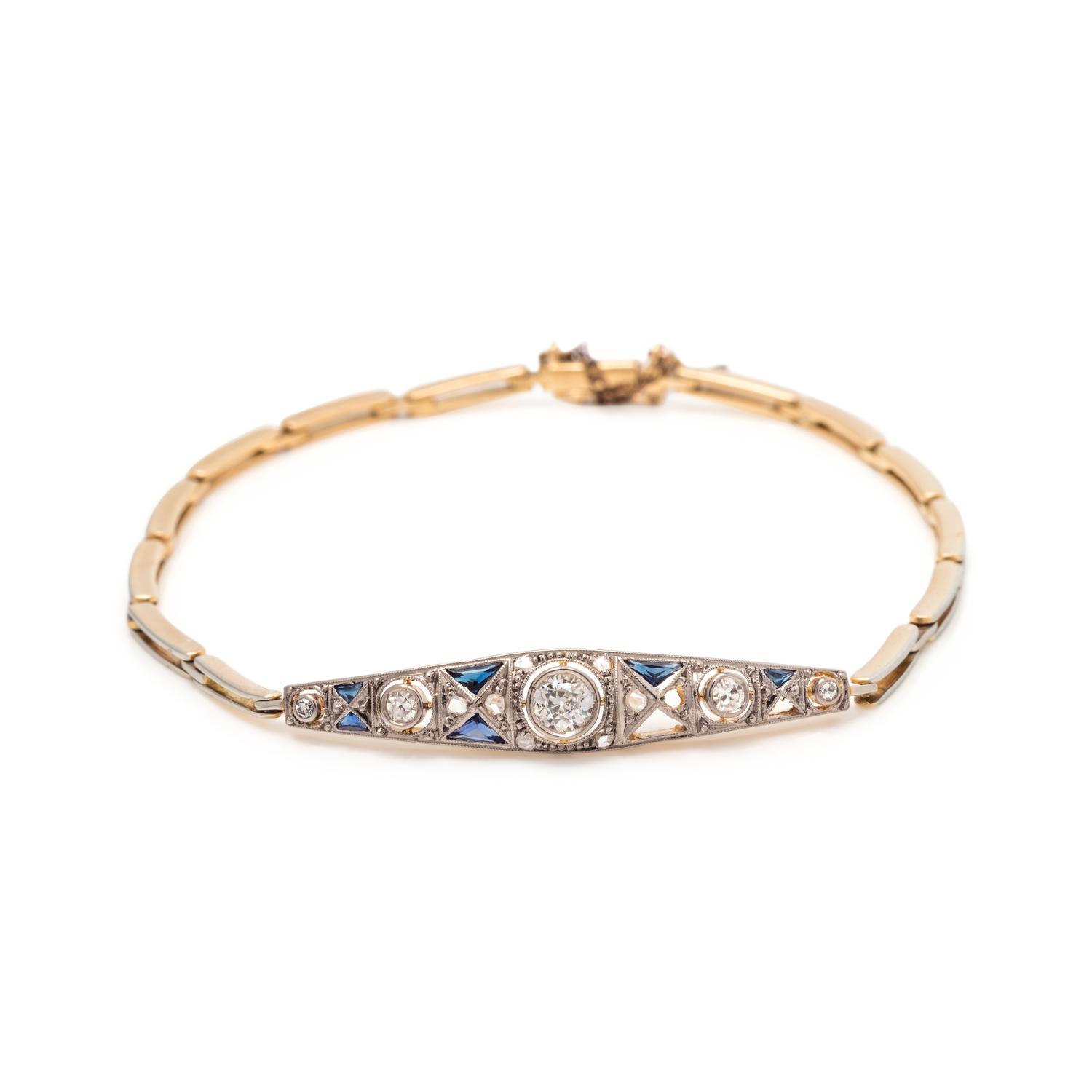 DIAMOND AND SYNTHETIC SAPPHIRE BRACELET