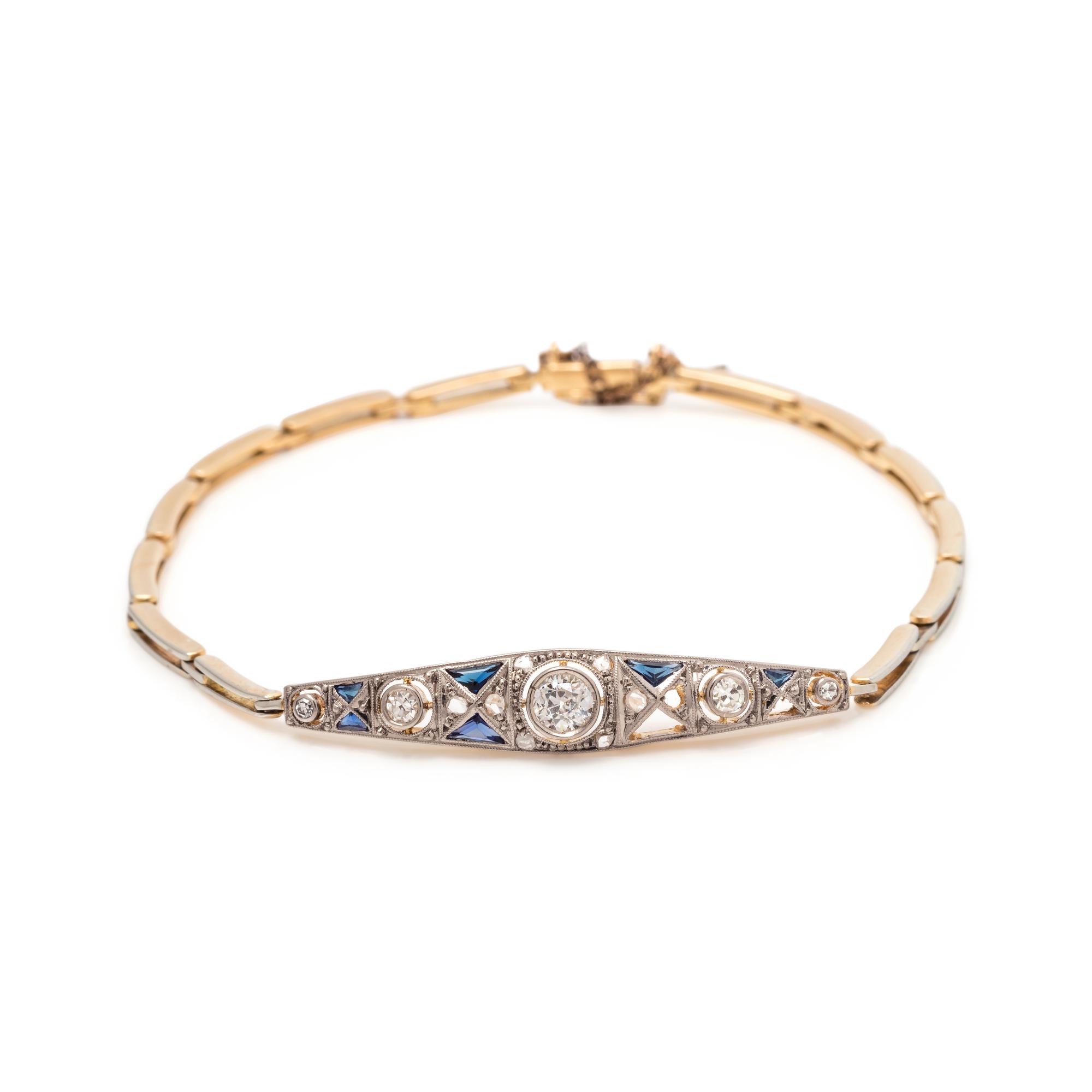 DIAMOND AND SYNTHETIC SAPPHIRE BRACELET