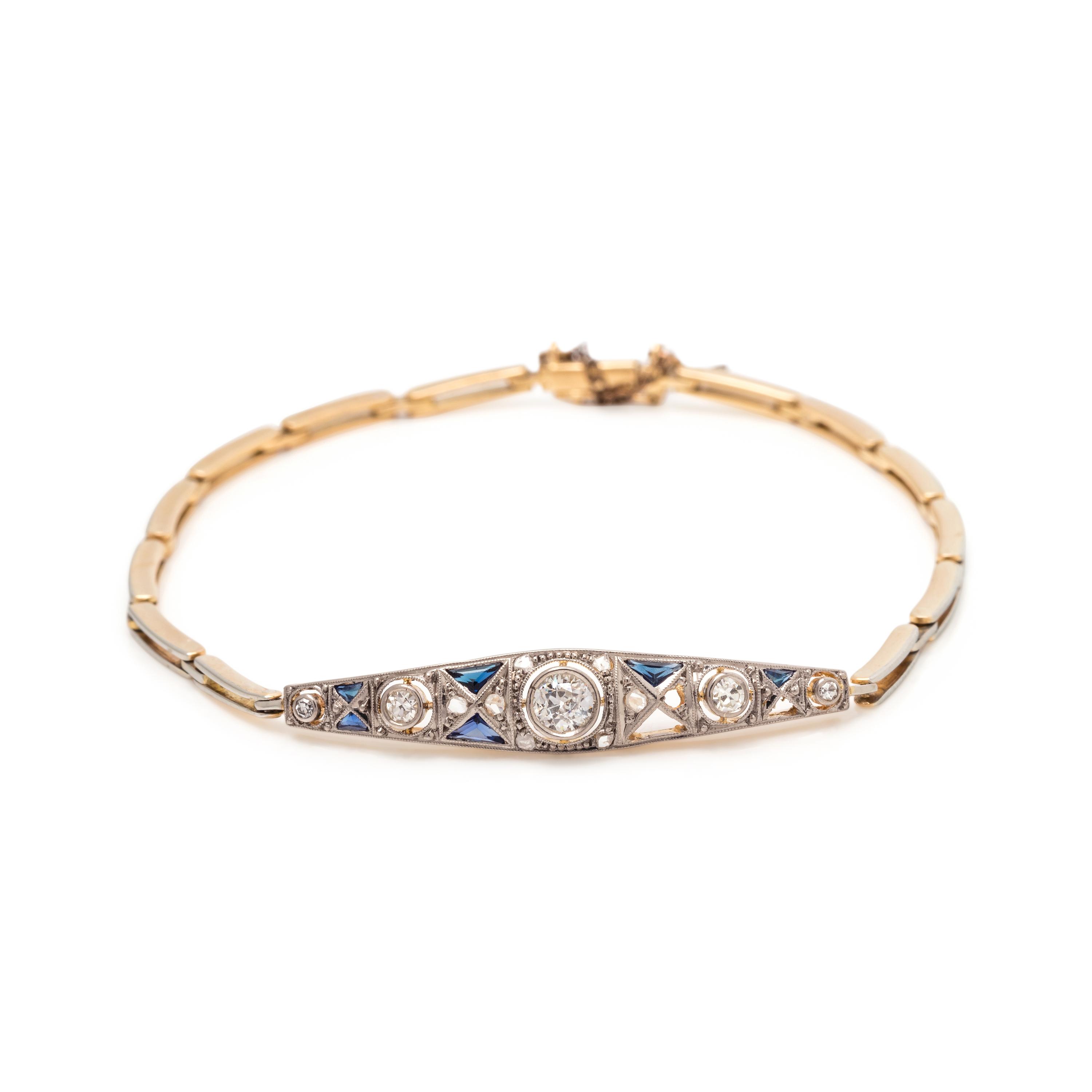 DIAMOND AND SYNTHETIC SAPPHIRE BRACELET