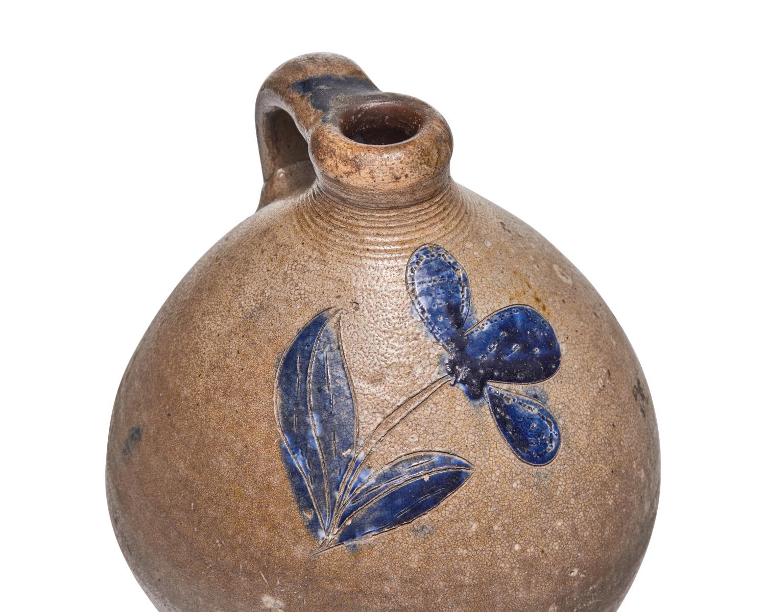 An Incised and Cobalt-Decorated Stoneware Jug, New York, First Half 19th Century