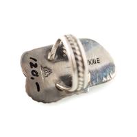Silver Rings, with Shell, Coral, and Turquoise Inlay
