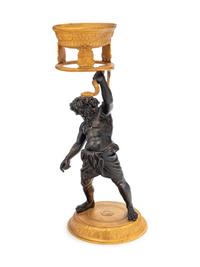 An Italian Gilt and Patinated Bronze Figure of Silenus