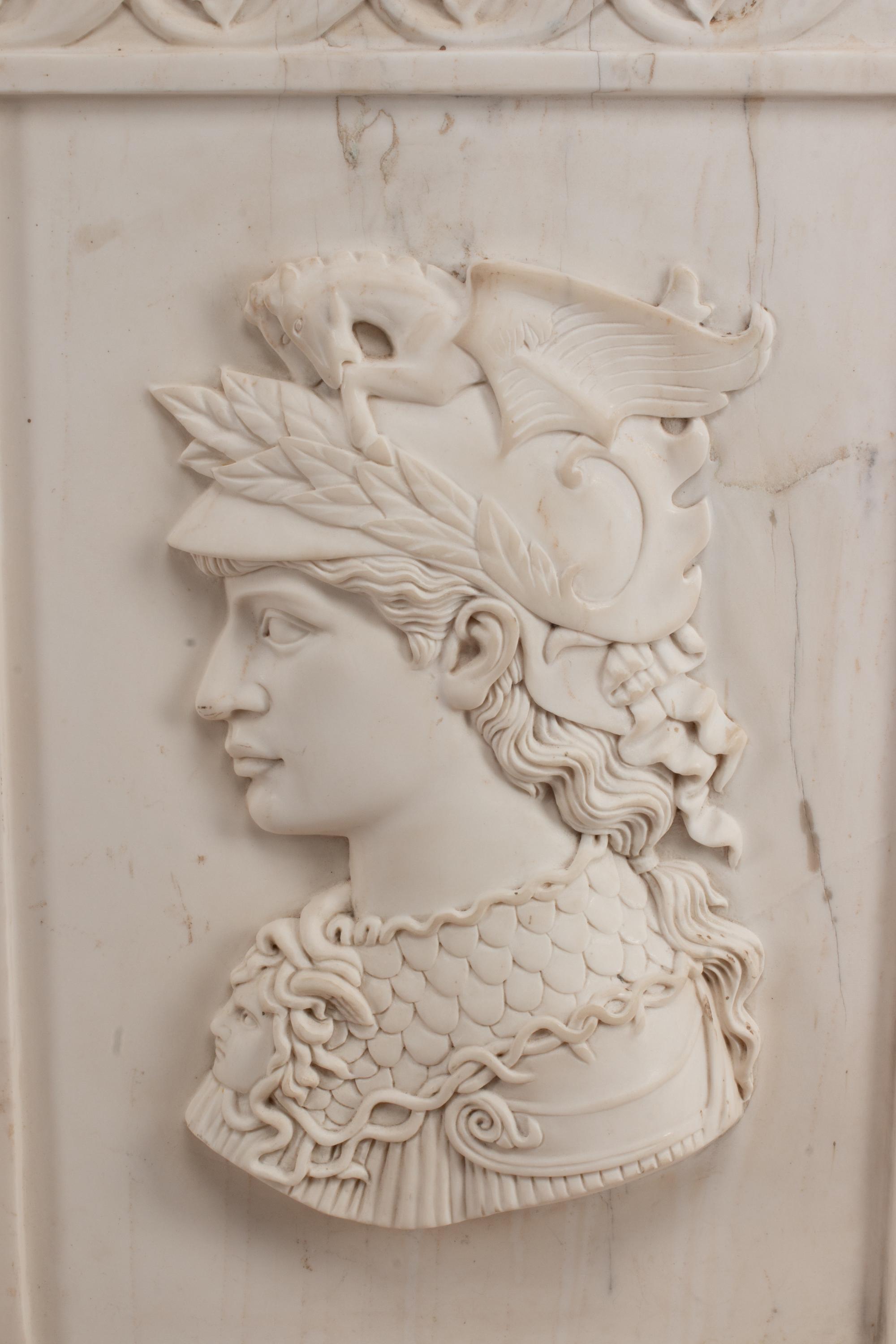 A Pair of Italian Marble and Bronze Mounted Profile Plaques
