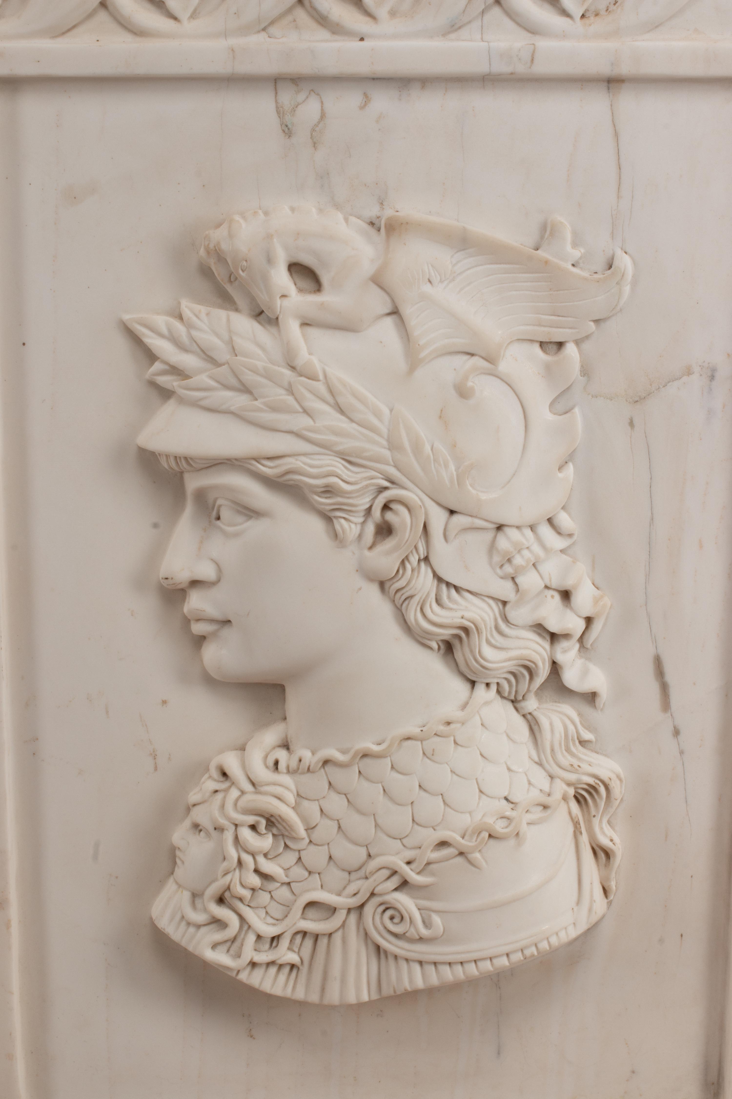 A Pair of Italian Marble and Bronze Mounted Profile Plaques