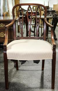 A Hepplewhite Mahogany Open Armchair Height 38 1/2 inches.