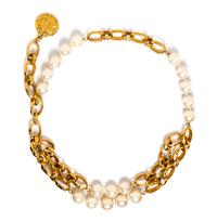 A Chanel Goldtone and Faux Pearl Belt, 38".
