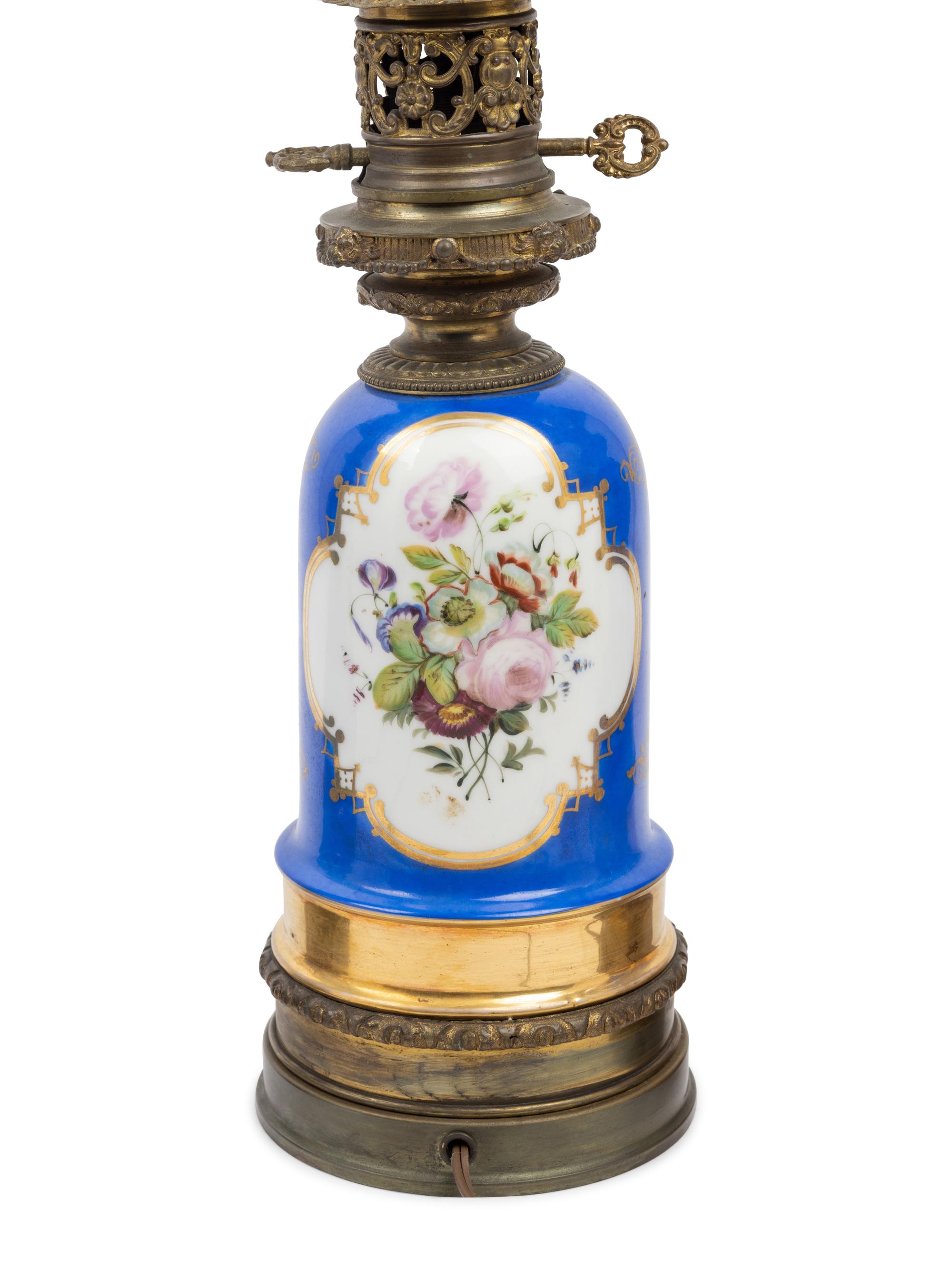 Two Pairs of French Porcelain Lamps