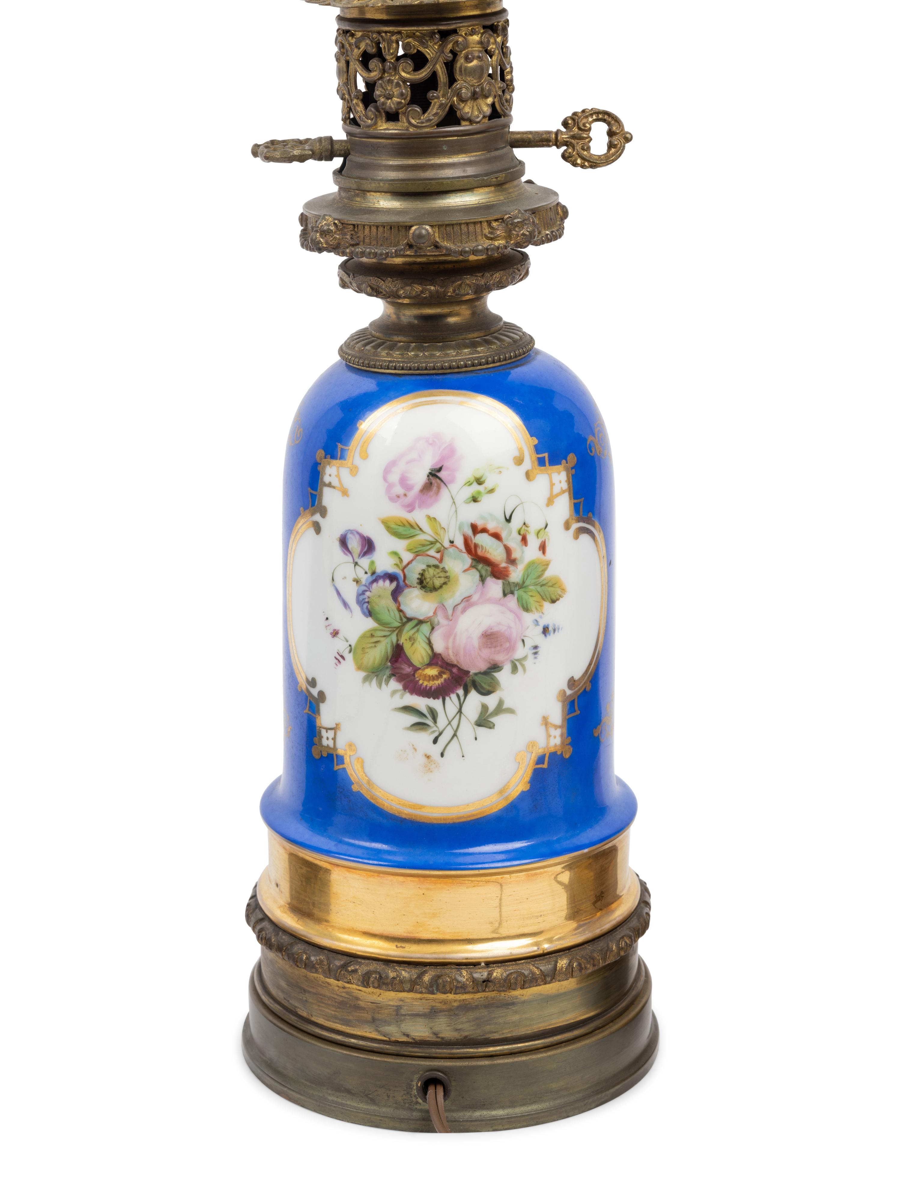 Two Pairs of French Porcelain Lamps