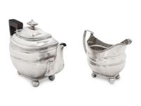 An American Silver Teapot and Creamer