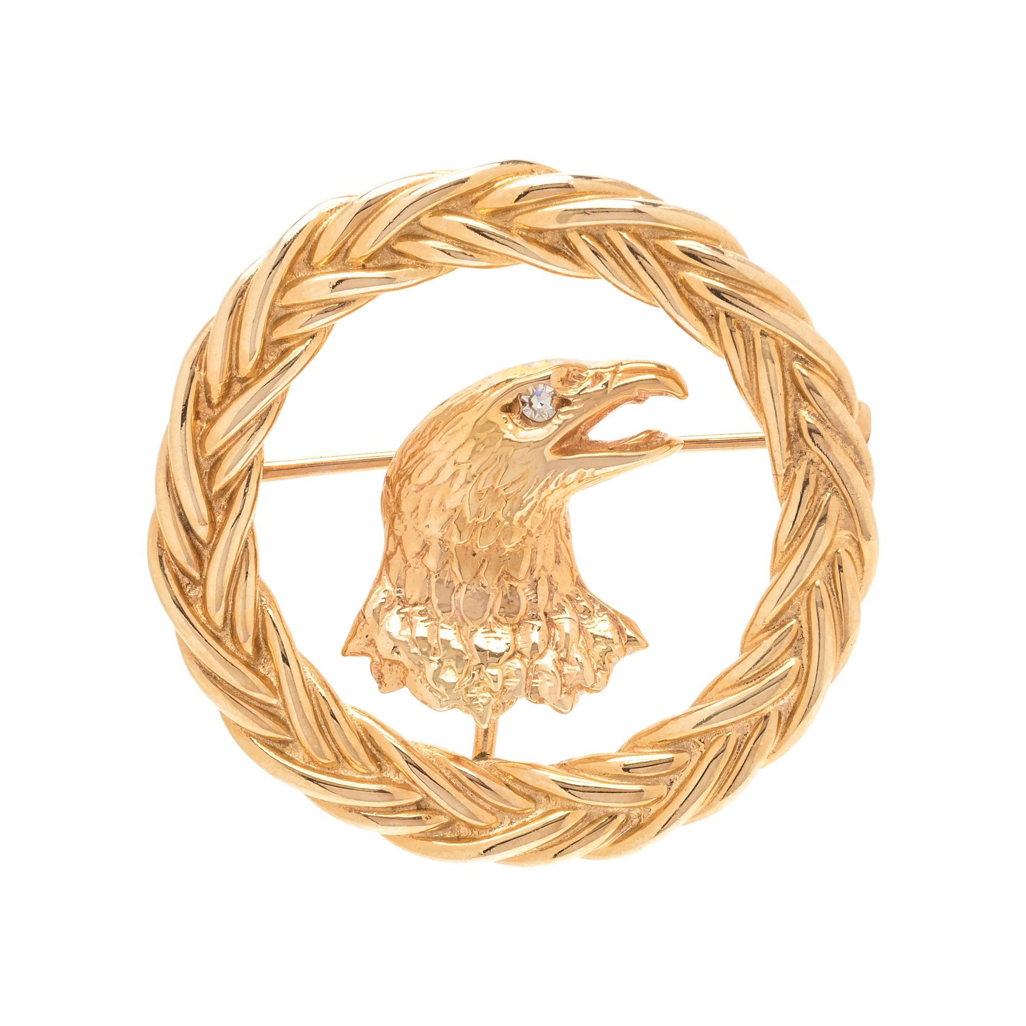 YELLOW GOLD EAGLE BROOCH