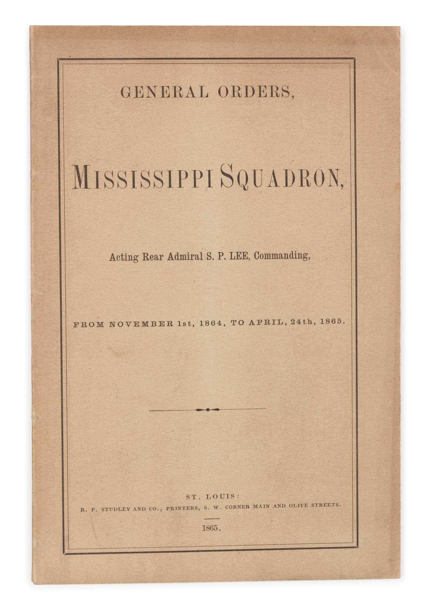 [GENERAL ORDERS - MISSISSIPPI RIVER SQUADRON]