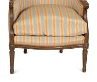 A Pair of Louis XVI Style Faux Finish Bergeres
