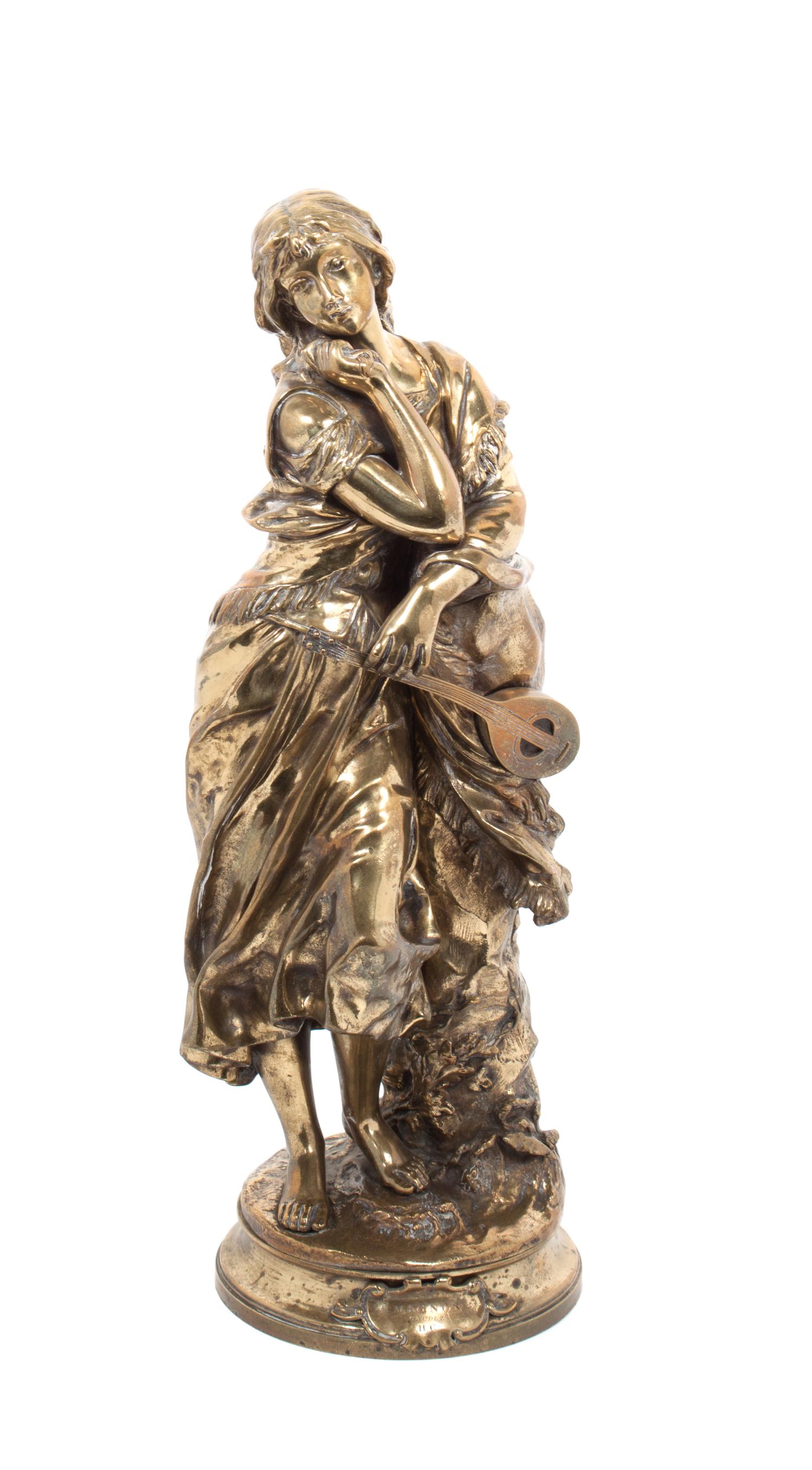 A French Gilt Bronze Figure Height 21 1/2 inches. — AFTER ADRIEN ETIENNE GAUDEZ (1845-1902)
