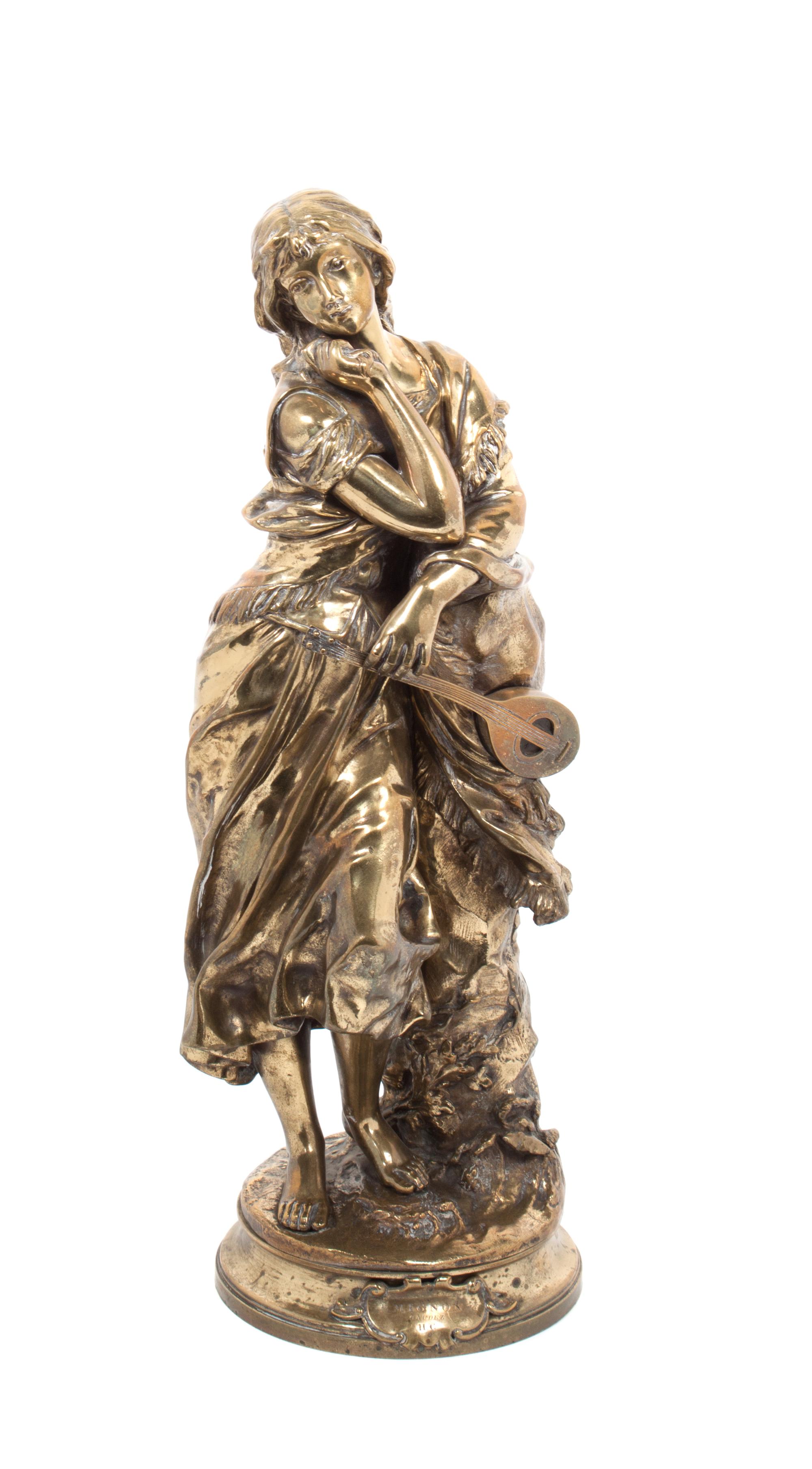 A French Gilt Bronze Figure Height 21 1/2 inches. — AFTER ADRIEN ETIENNE GAUDEZ (1845-1902)