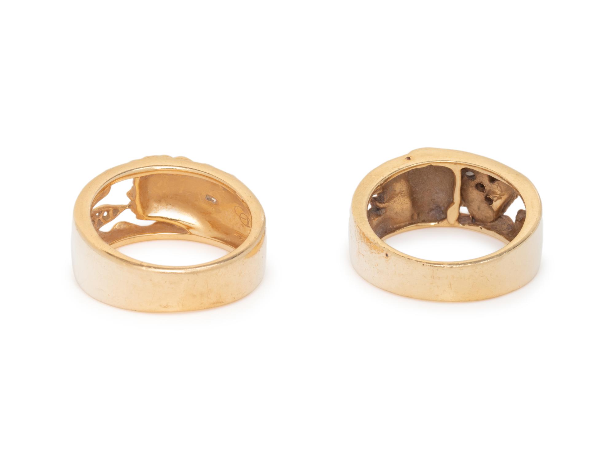 CARRERA Y CARRERA, PAIR OF YELLOW GOLD AND DIAMOND RINGS