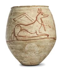 An Egyptian-Style Polychrome Canopic Jar