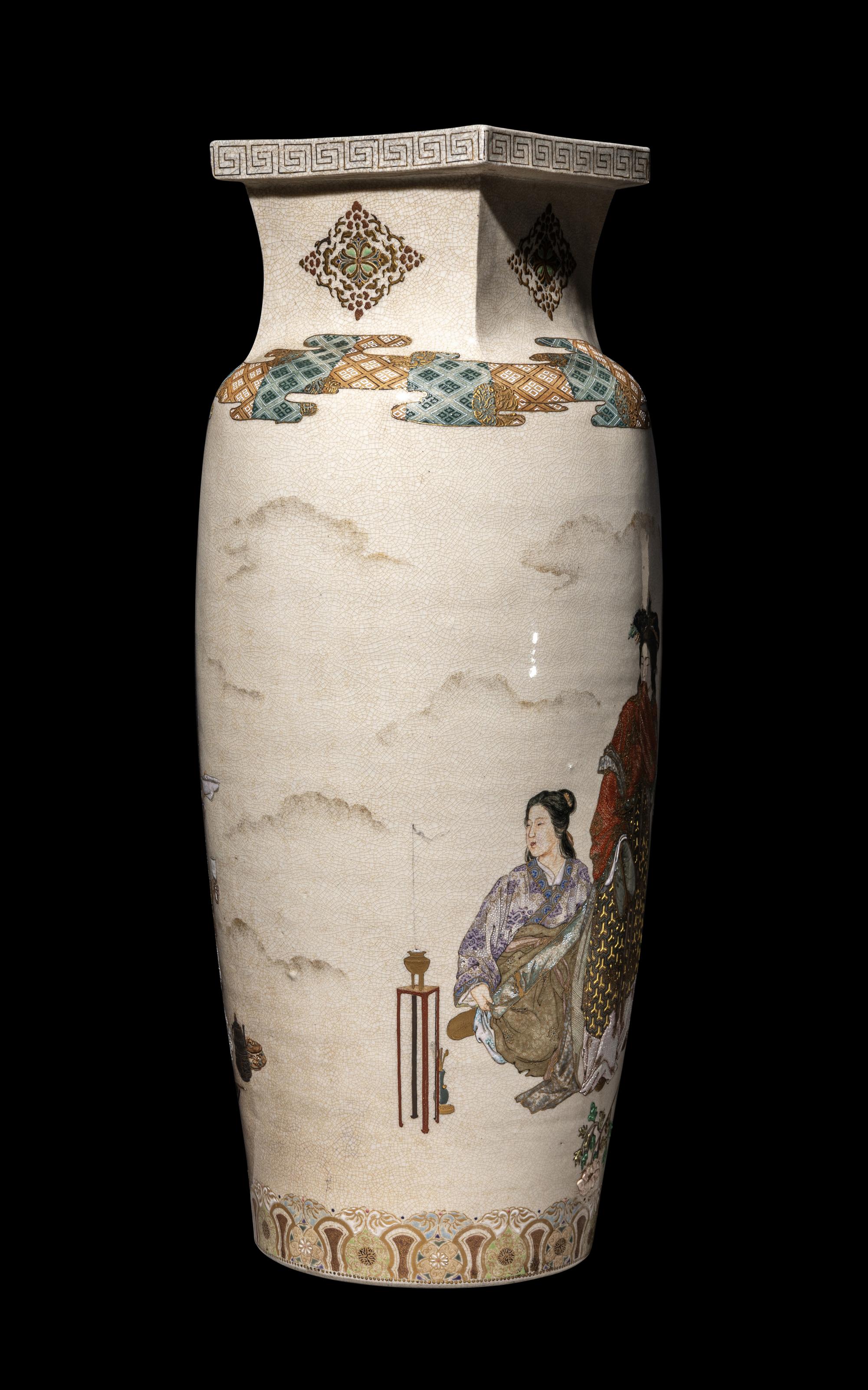A Large and Finely Painted Japanese Satsuma Vase