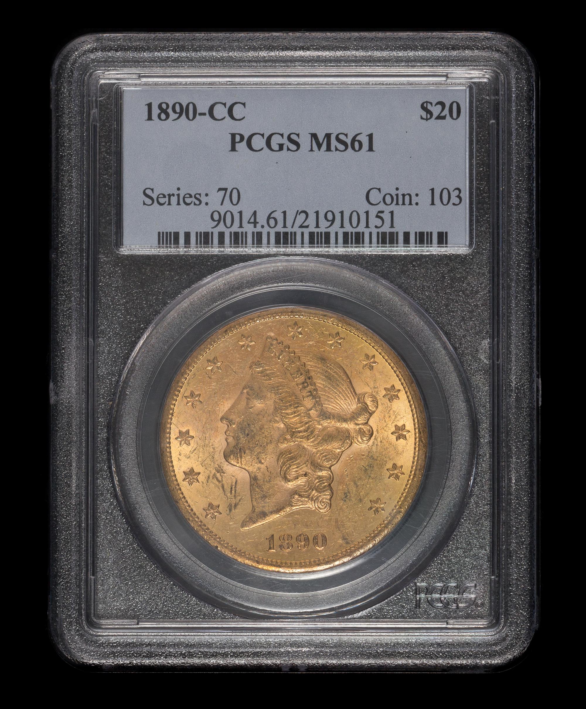 A United States 1890-CC Liberty Head $20 Gold Coin