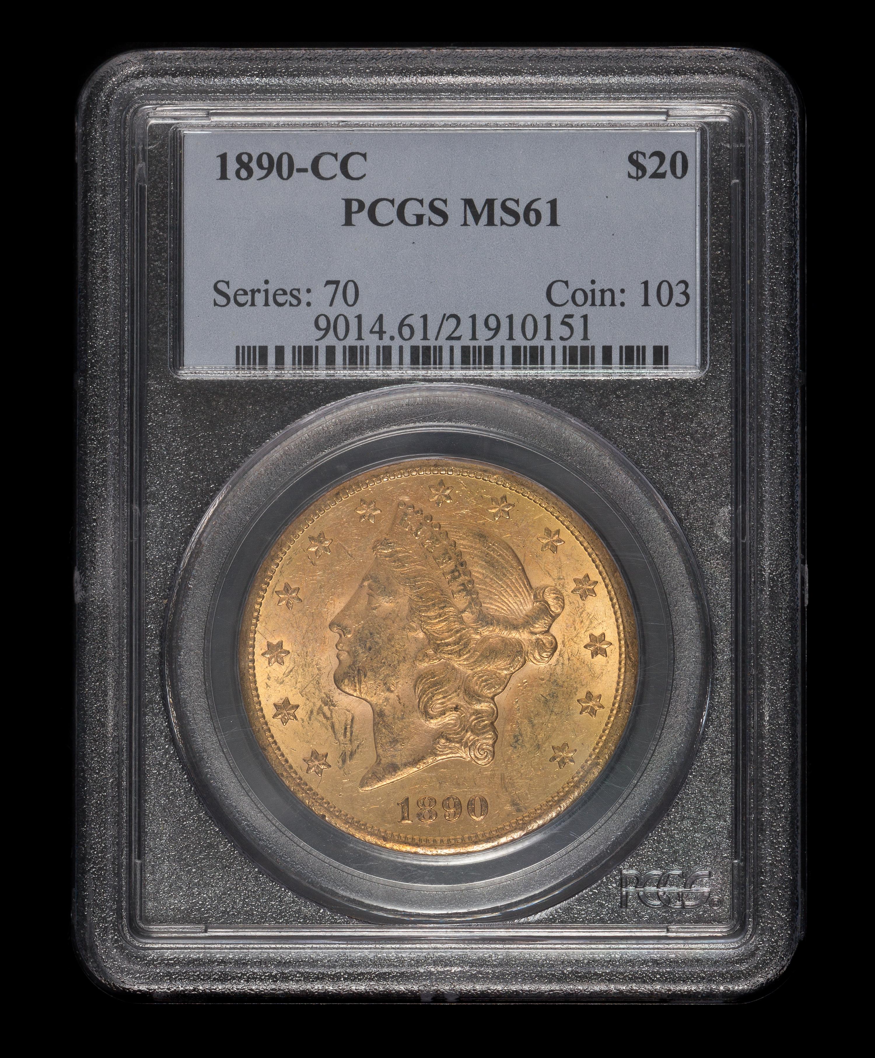 A United States 1890-CC Liberty Head $20 Gold Coin