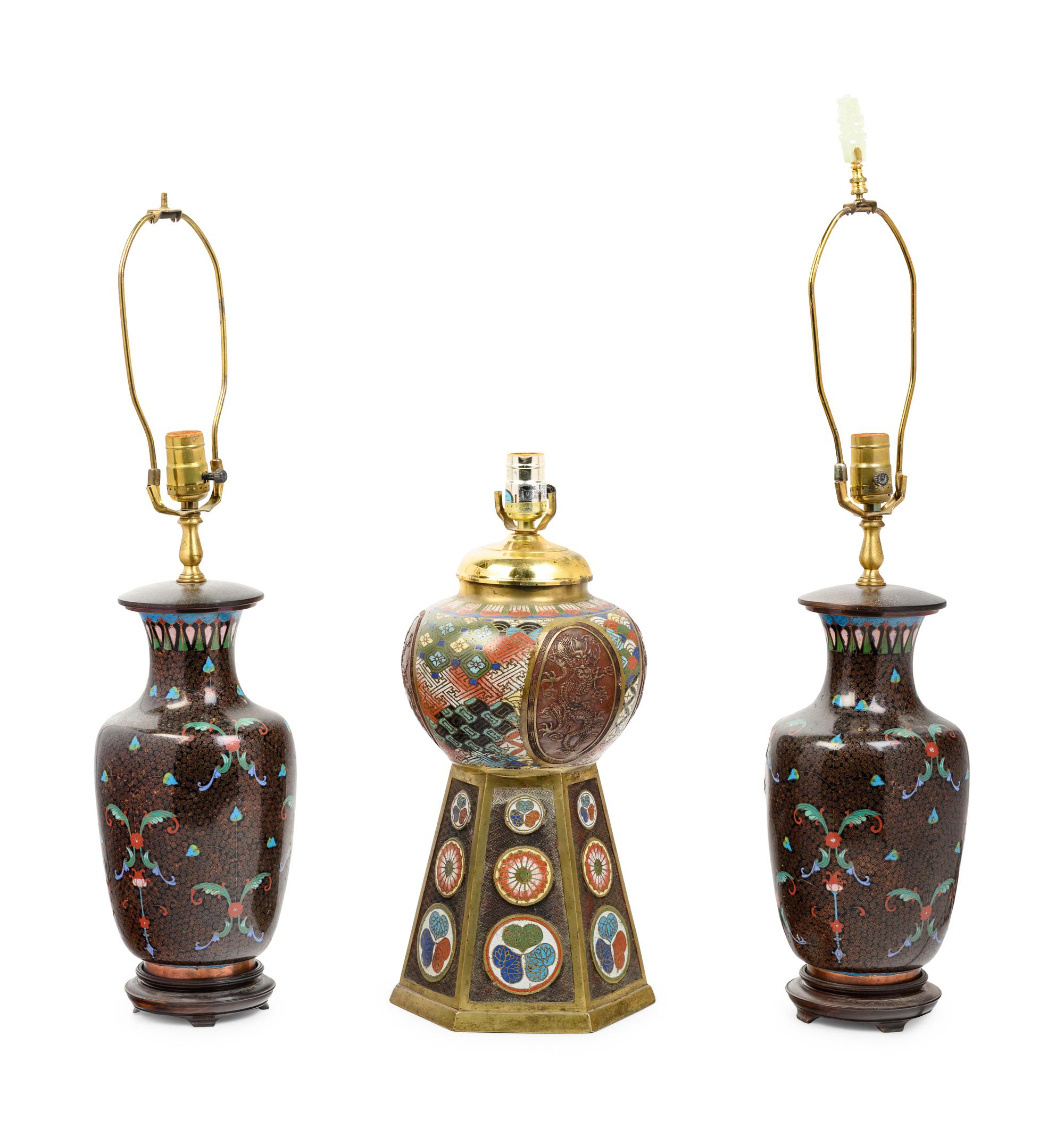 Six Japanese Cloisonné Enameled Vases