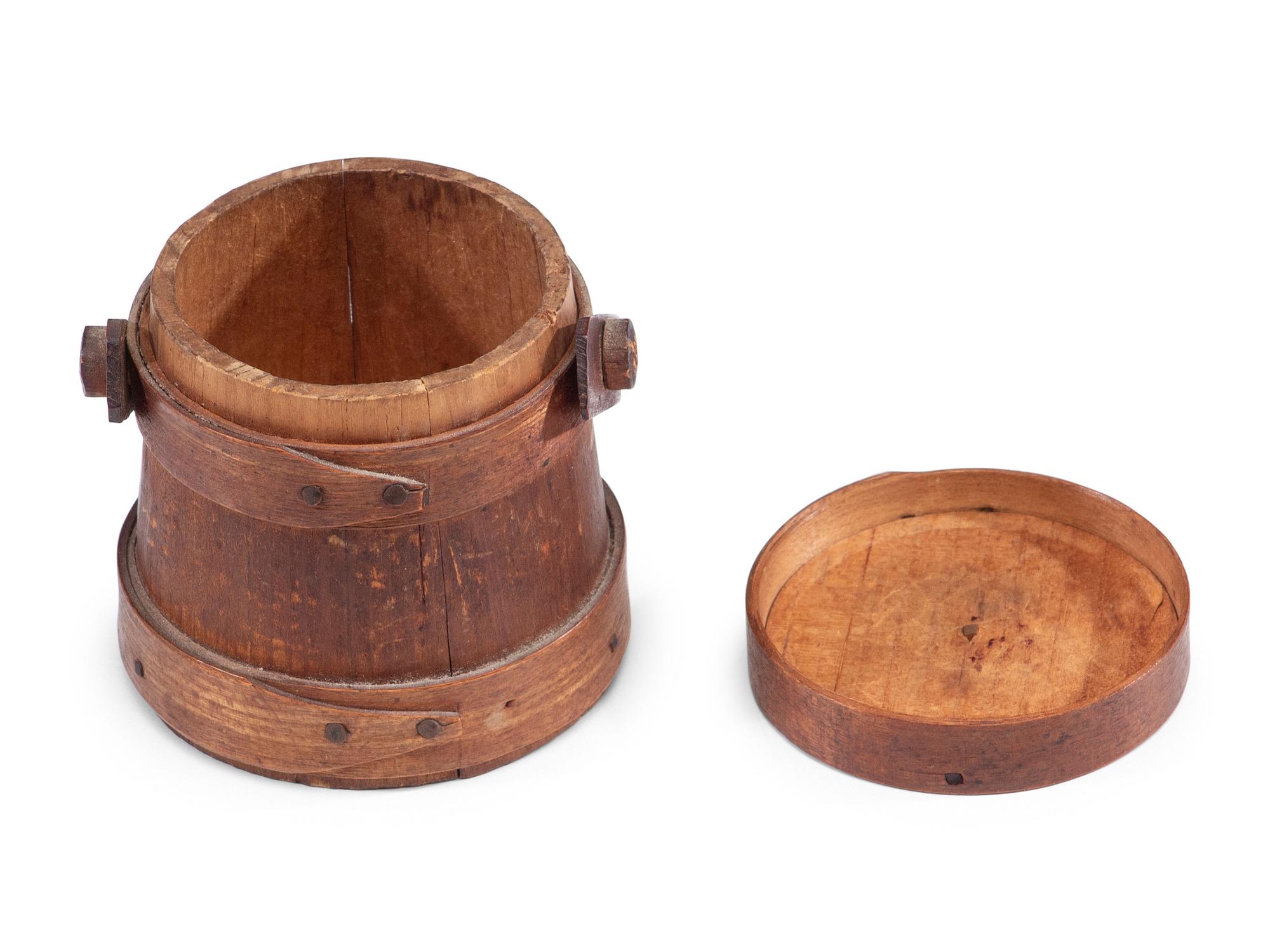 A Miniature Lidded Firkin