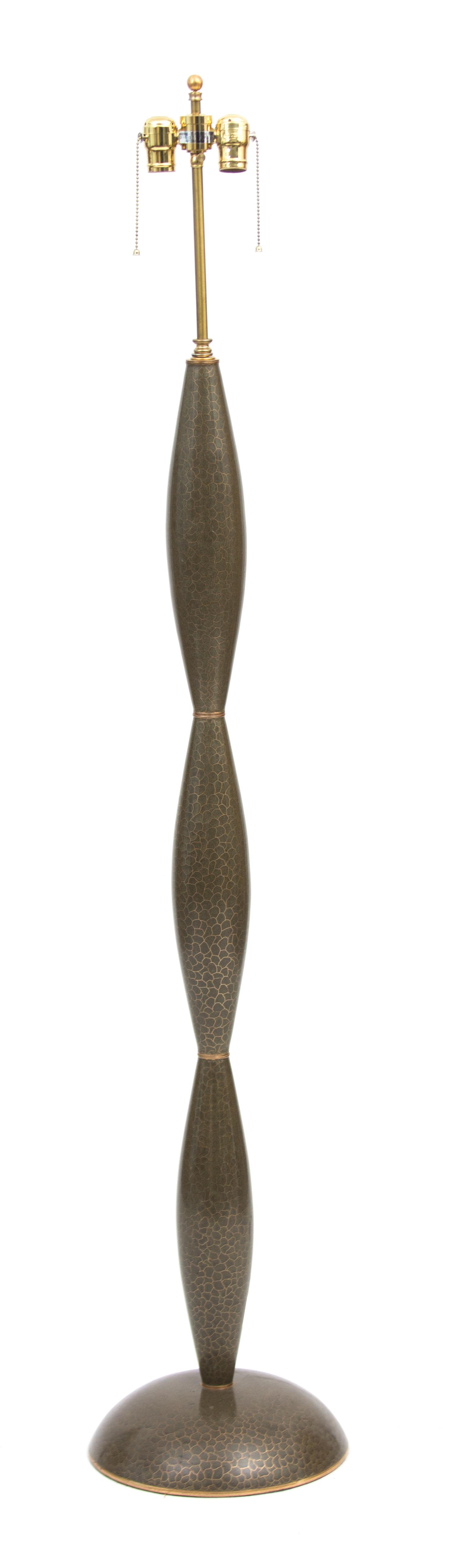 A Robert Kuo Green Cloisonné Floor Lamp Height 63 inches. — 20TH CENTURY