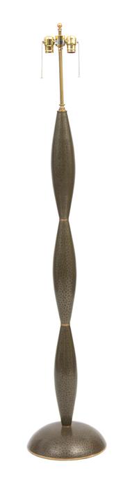 A Robert Kuo Green Cloisonné Floor Lamp Height 63 inches. — 20TH CENTURY