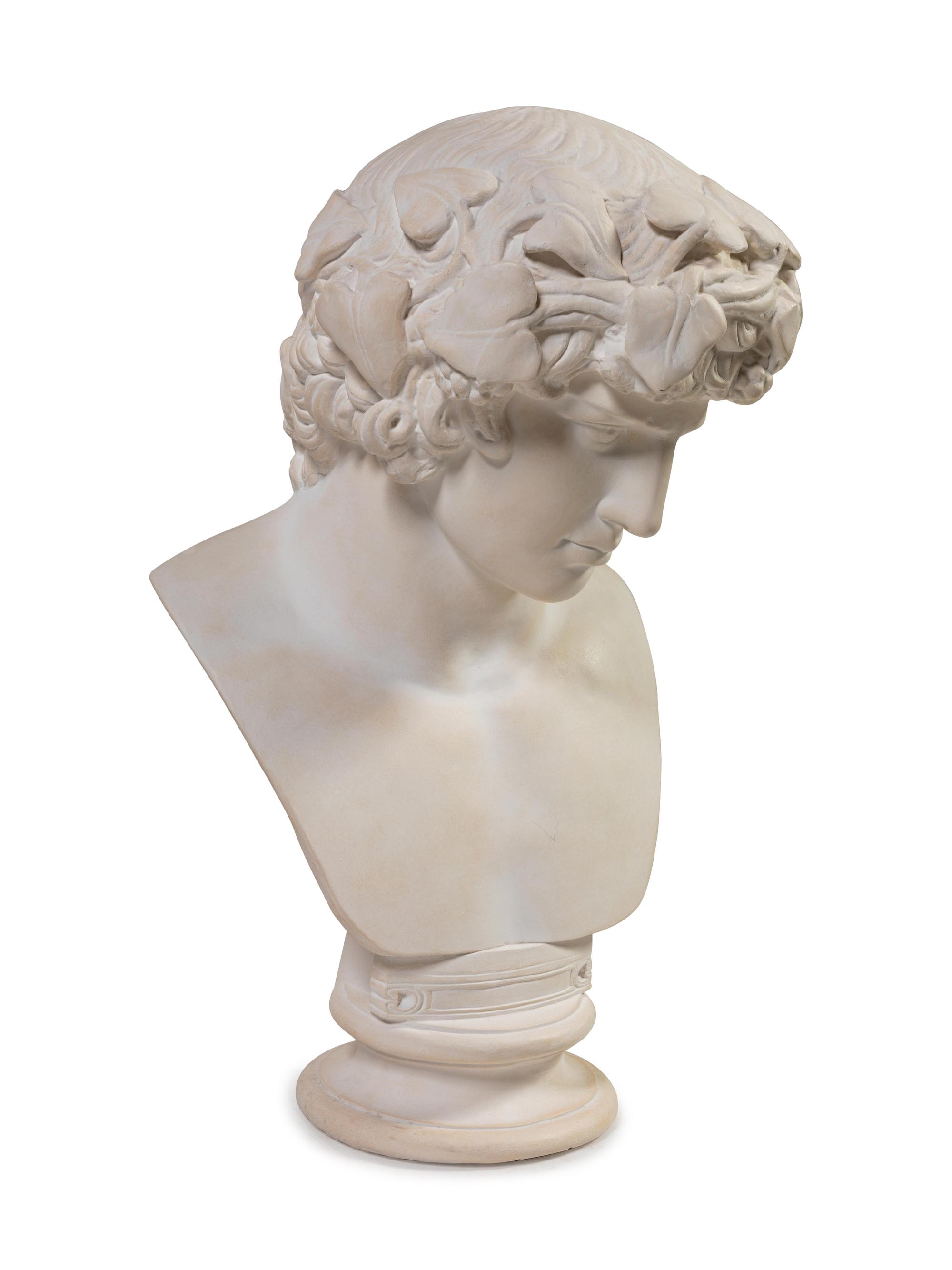 A Large Plaster Bust of Dionysus