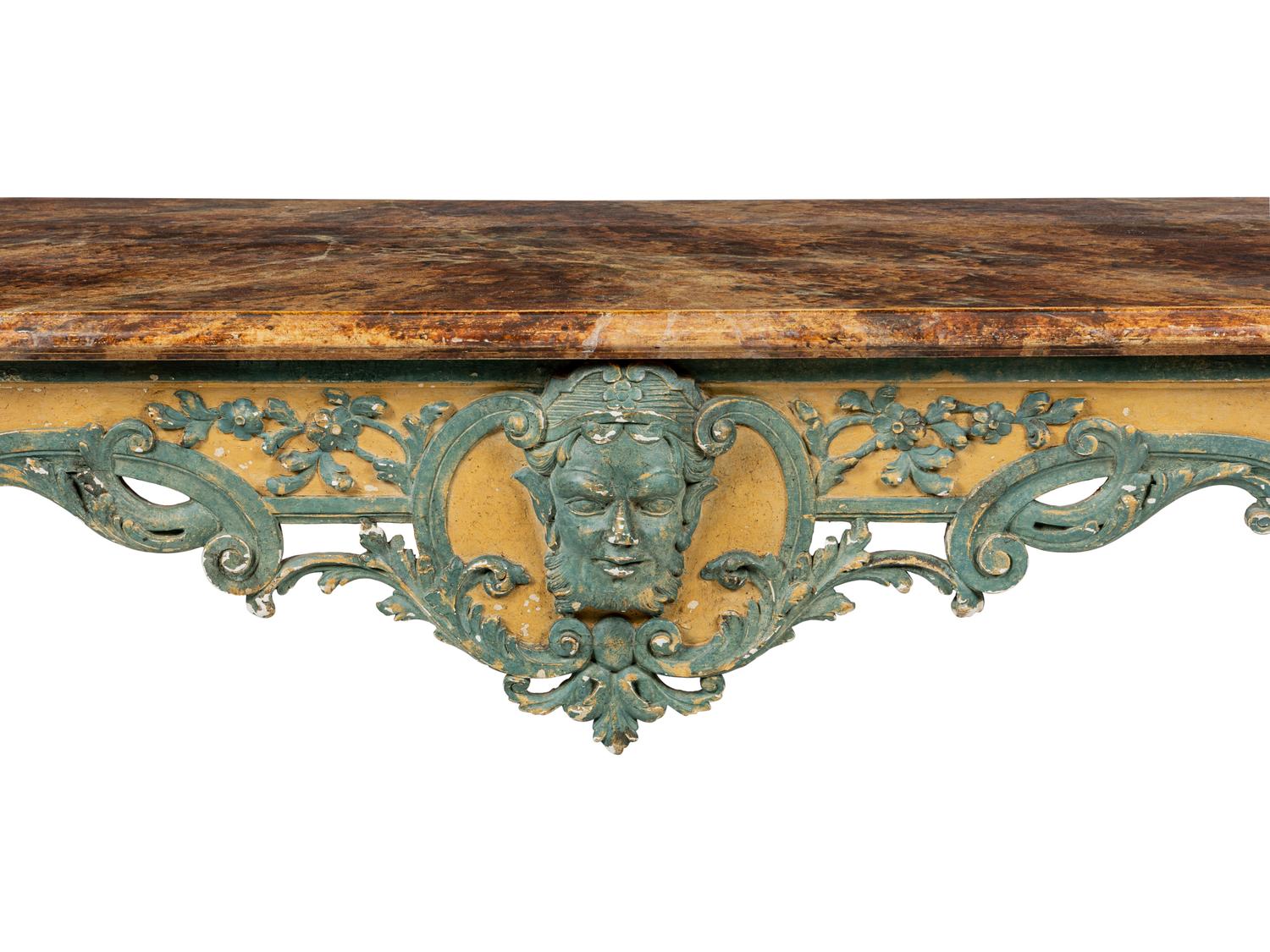 A Régence Style Polychrome Painted Console Table