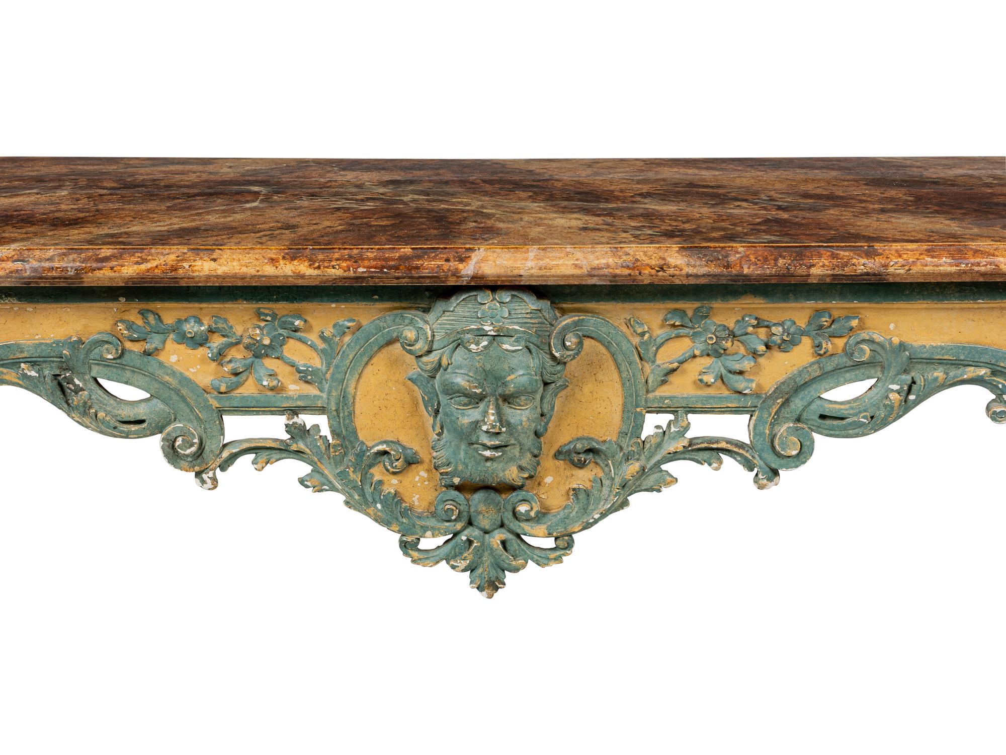 A Régence Style Polychrome Painted Console Table