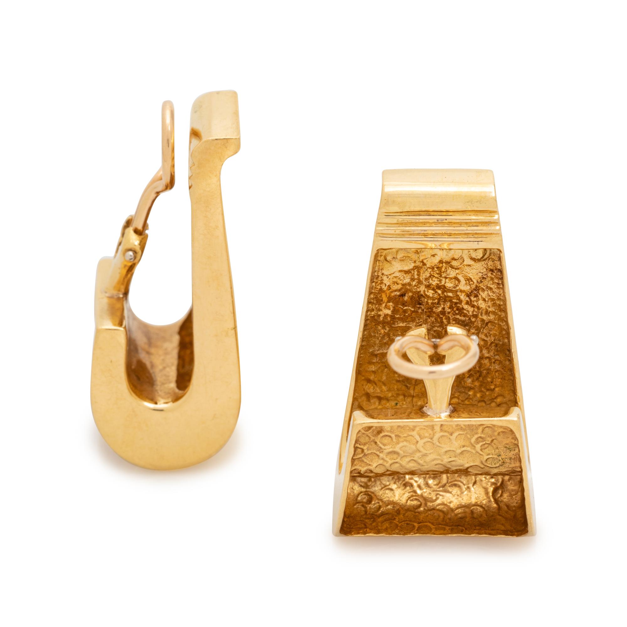 YELLOW GOLD EARCLIPS