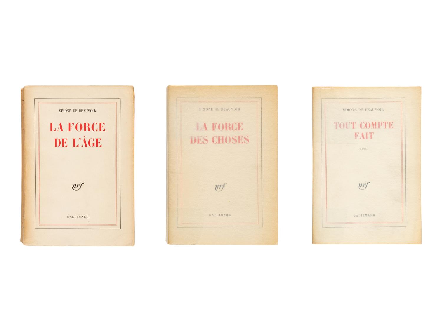 BEAUVOIR, Simone de (1908-1986). A group of 4 works in French, including vols.II-IV of her autobiography, comprising: