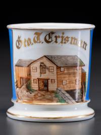 A Mill Operator's Porcelain Occupational Shaving Mug