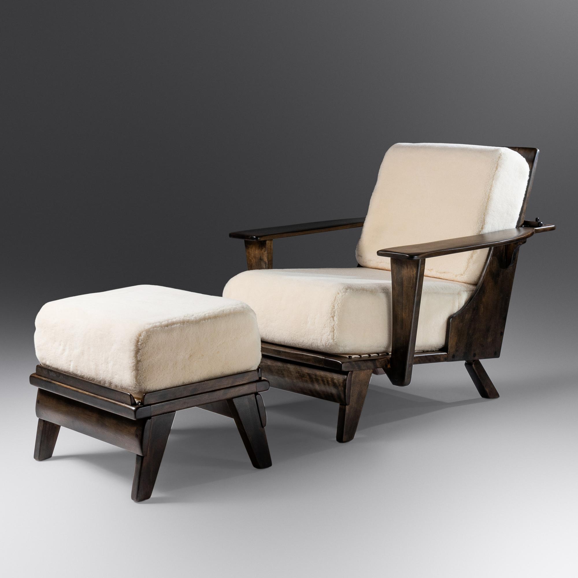 Lounge Chair and Ottoman, c. 1960 H.T. Cushman Manufacturing Company