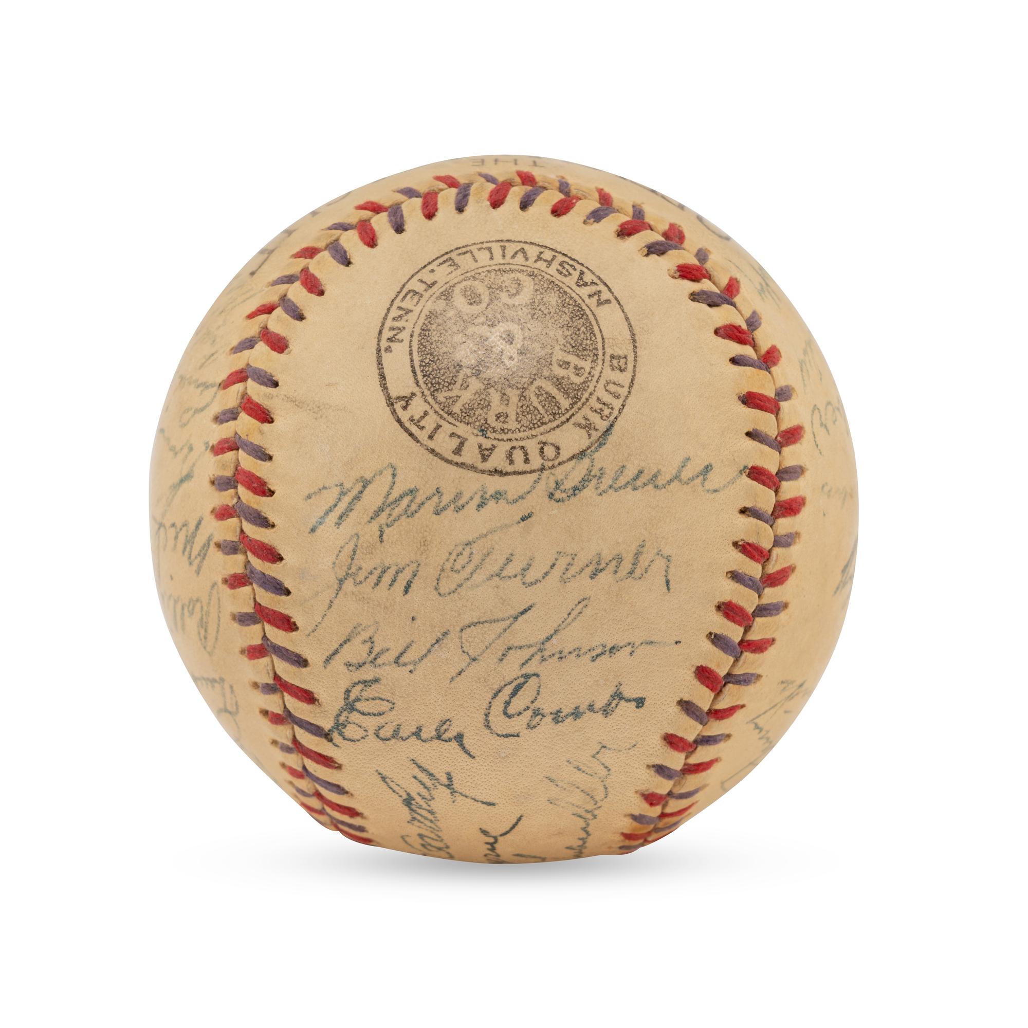 A 1943 New York Yankees Team Signed Autograph Baseball (Beckett Authentication Services Letter of Authenticity)