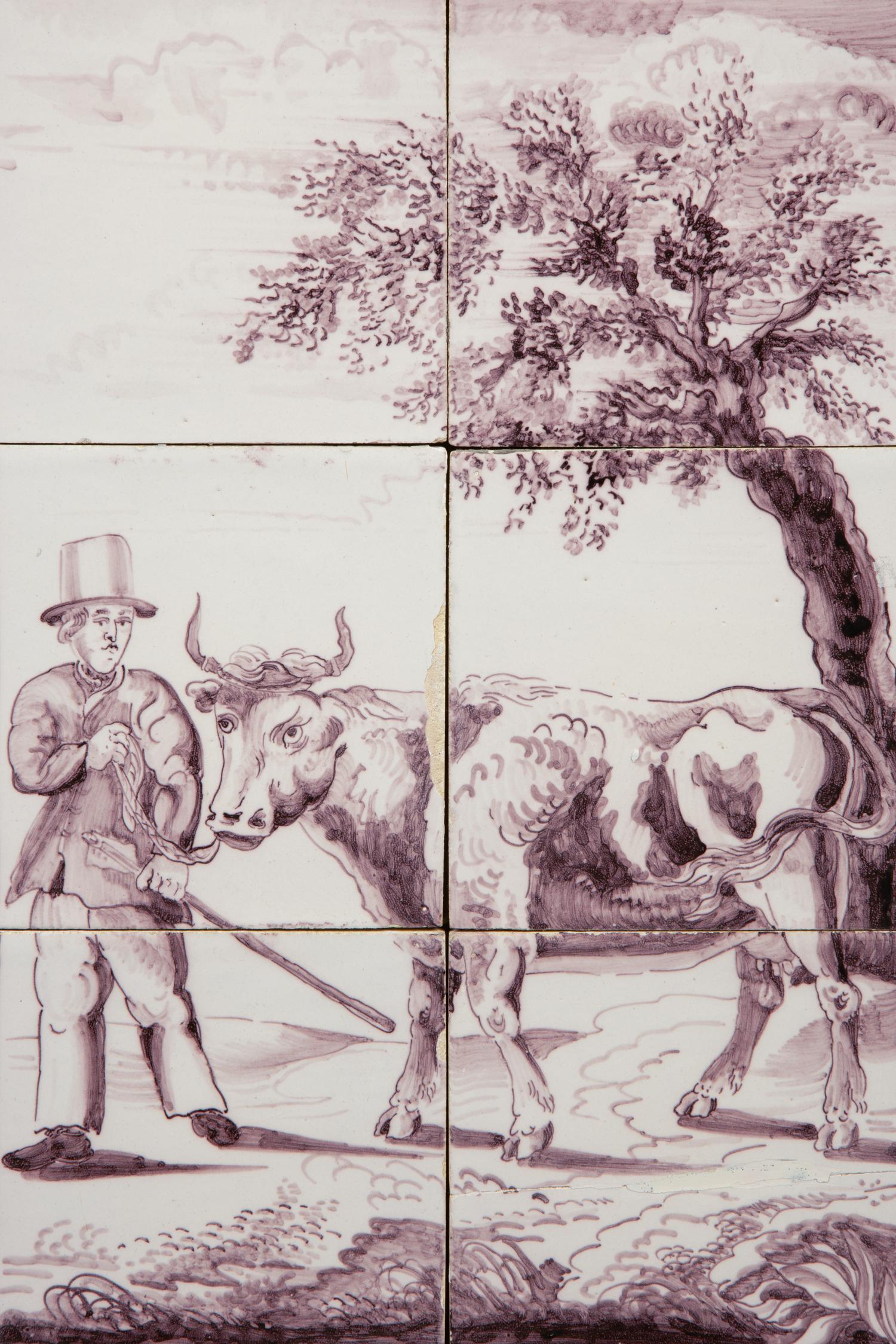 A Pair of Delftware Tile Plaques