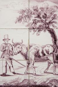 A Pair of Delftware Tile Plaques