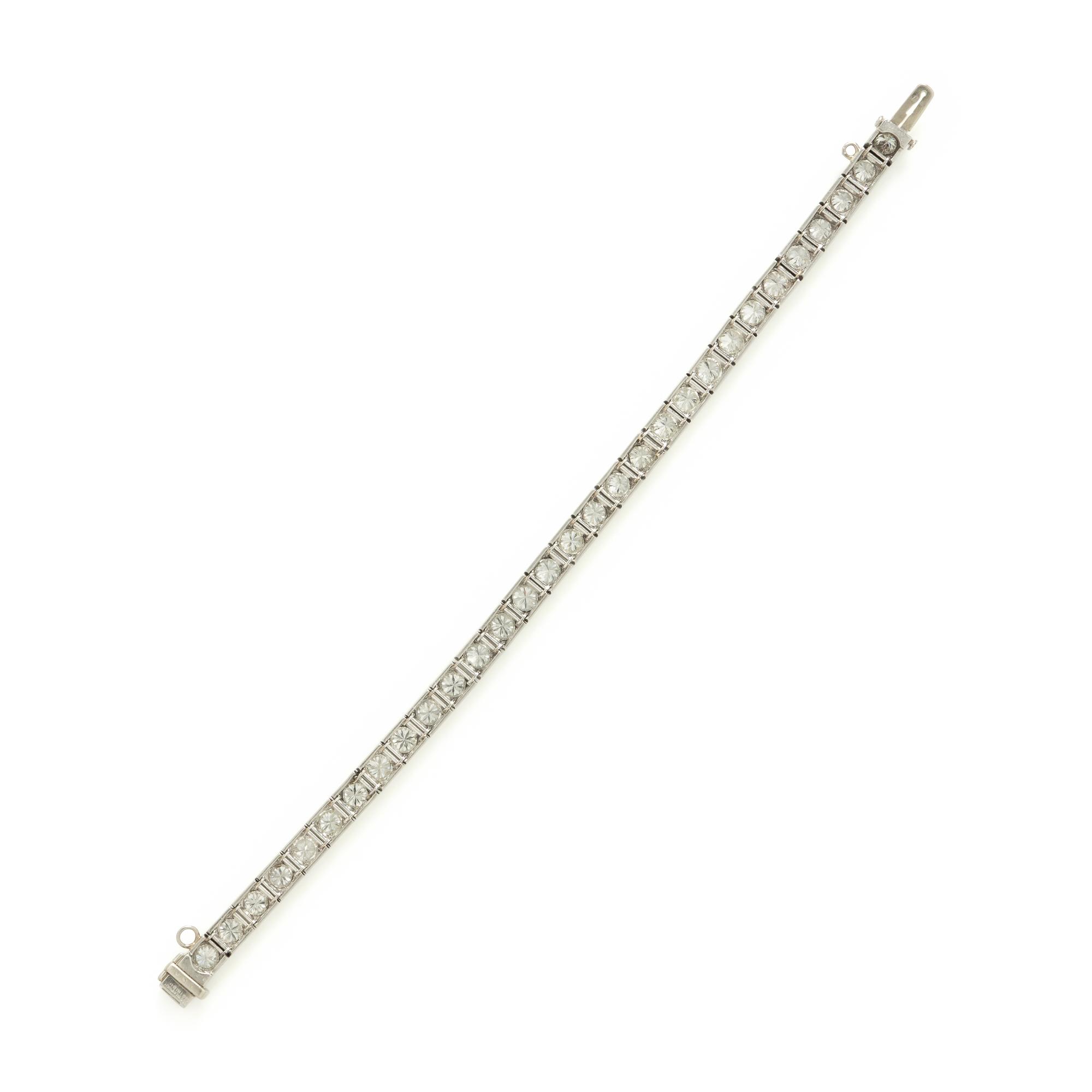 Diamond and Platinum Line Bracelet