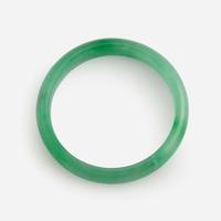 Two jadeite bangles with straight interiors 翡翠平安镯一组两件