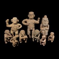 Nine Costa Rican Stone Figures