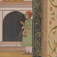 A Fine Folio Painting of Emperor Aurangzeb Alamgir Seated at a Balcony Window, North India, Lucknow or Delhi, 19th/20th Century