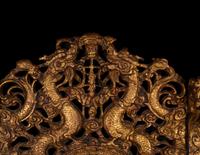 Two Chinese Gilt Wood Panels