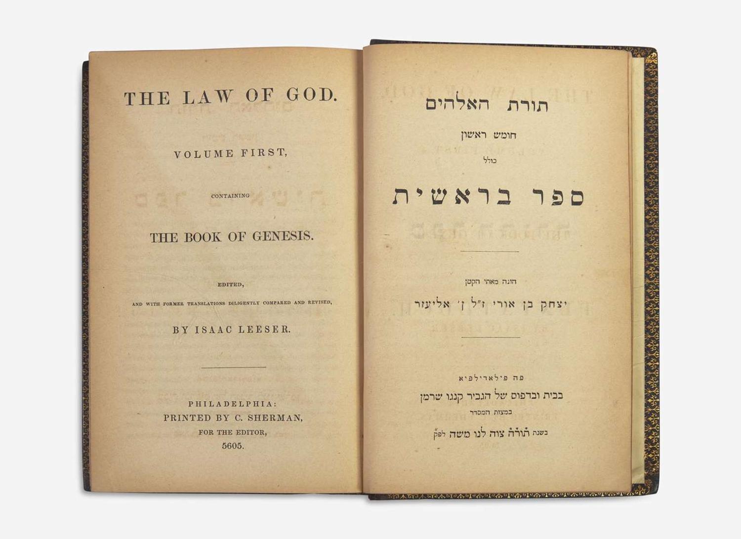 [Judaica] Leeser, Isaac: The Law of God