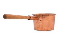 An American Copper Pot with Wood Handle