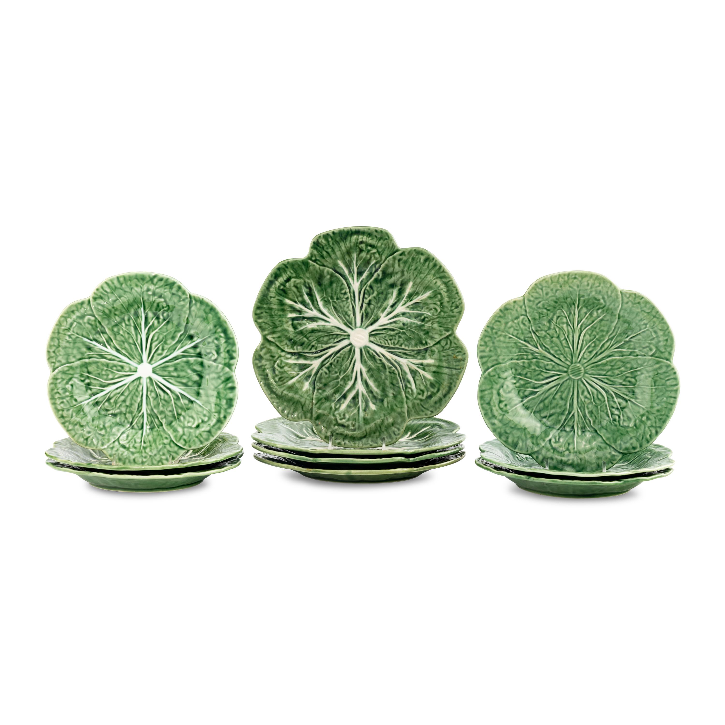 A Group of Portuguese Ceramic Cabbage Tablewares